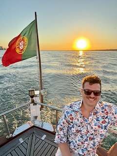 On the boat at sunset